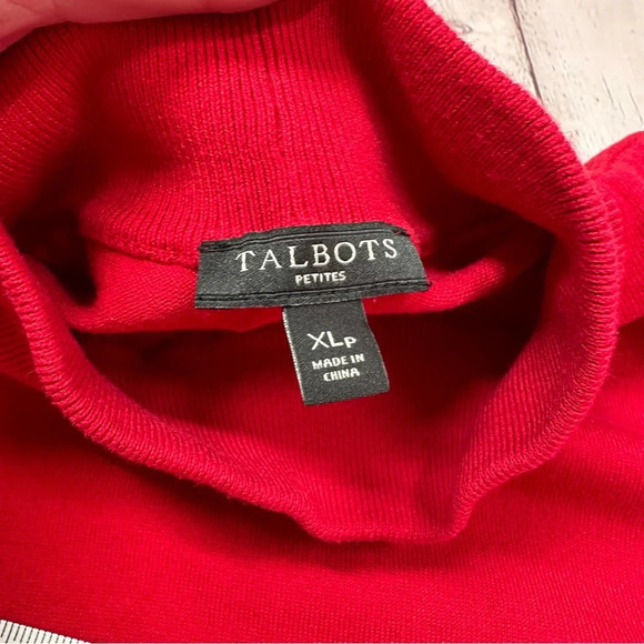 talbots petite red mock tutleneck knit top sz XL banded waist business casual - Picture 6 of 8